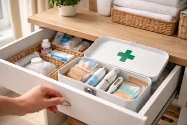 Open medicine drawer